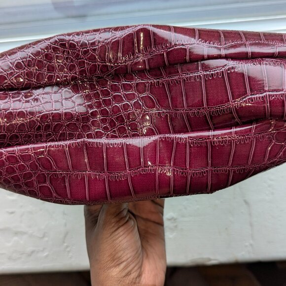 Wine Faux Snakeskin Purse - Picture 8 of 12